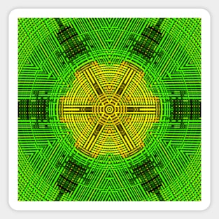 Weave Mandala Yellow and Green Sticker